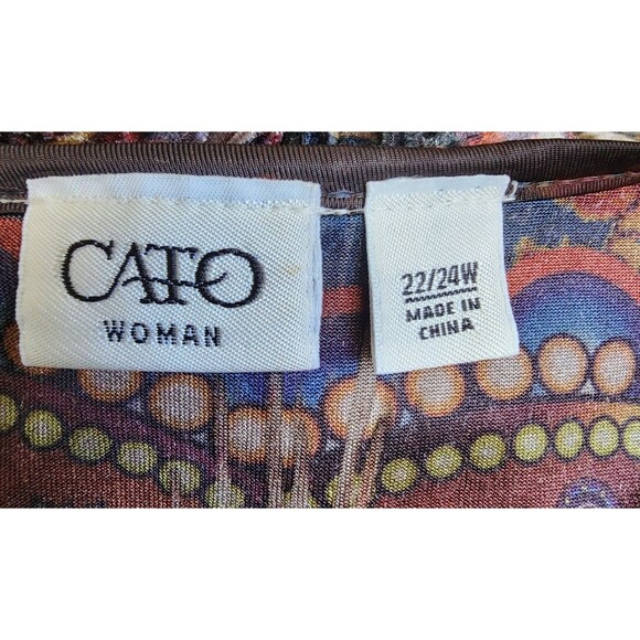 CATO Velvet Oversized Top Size 22/24W Boho - Picture 7 of 9